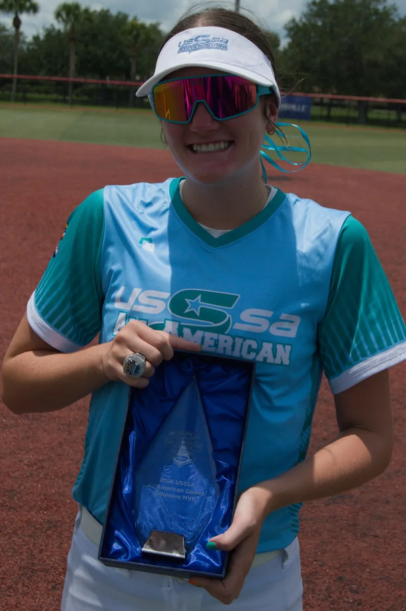 Hailey with her Offensive MVP trophy